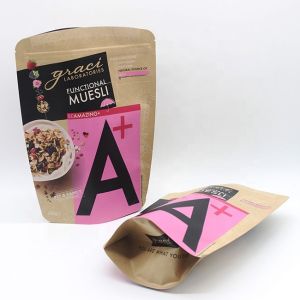 Custom Stand up Coffee Packaging Kraft Paper Pouches with Zipper Bag Printing