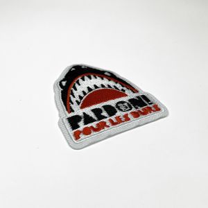 Twill Background Embroidered Iron On Patches Heat Press Backing Clothing Patches