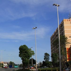 Powder Coated Conical Tubular Flood Light Poles with Shoe Box light 4 ~ 8 mm