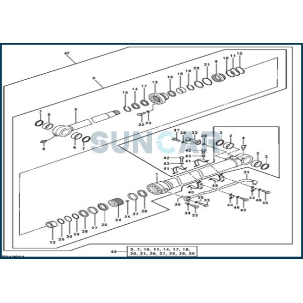 4640108 DEERE Bucket Cylinder Service Kit for Excavator 370C 3554