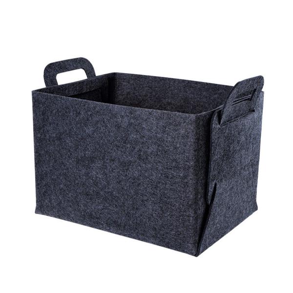 Quality Household Large Foldable 12mm Felt Storage Basket With Handle wholesale