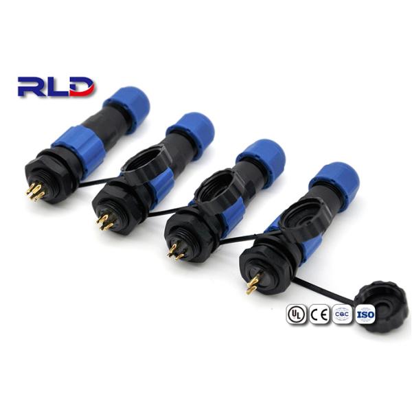 12mm 4 Pin Waterproof Plug Panel Mount Connector Nut Type Docking Assembly