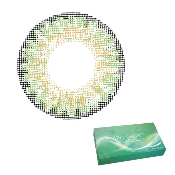 14.5mm Green Enhancement Tint Prescribed Colored Contacts With Power
