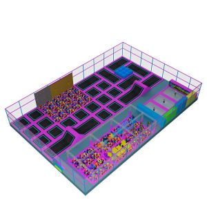 Pirate Ship Playground Equipment , Large Trampoline Park With Ball Pit