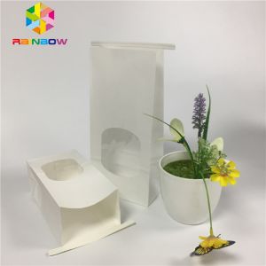 Grease Proof Snack Bag Packaging Plain White Paper Clear Window Bag With Tin Tie