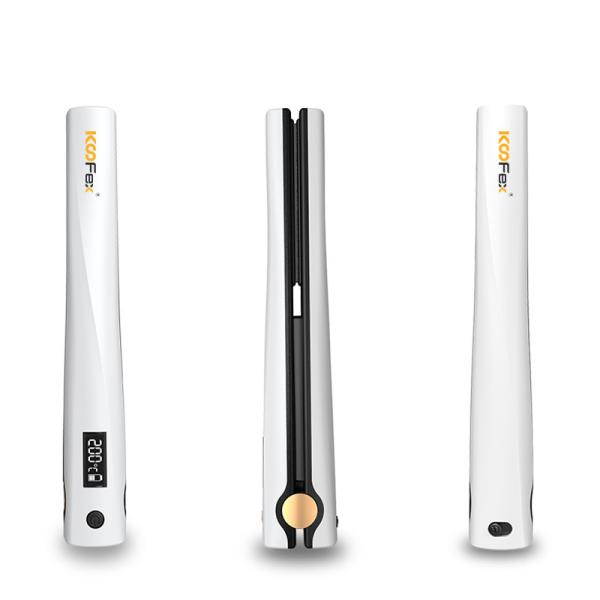 Quality USB Rechargeable 2 In 1 Cordless Curling Iron And Hair Straightener Practical wholesale