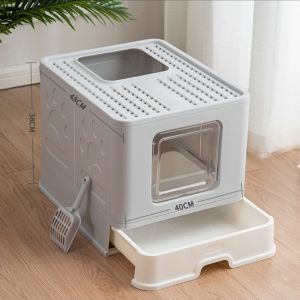 Foldable Sifting Litter Box With Lid Drawer Structure 2.8kg Lightweight