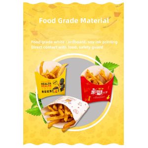 OEM Small Paper Tray French Fries Boxes Container Takeaway Packaging