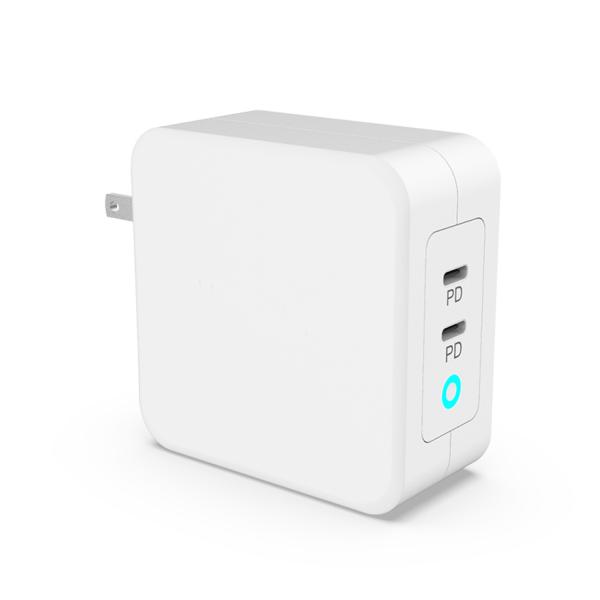 Quality White 100W PD Phone Charger Foldable Dual Port USB C Charger wholesale