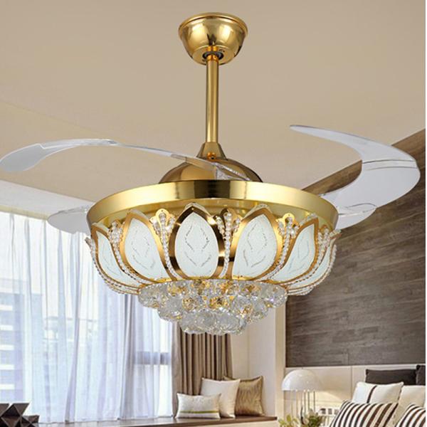 Ceiling fans Nordic Modern crystal light christmas decorations for home living room hotel Ceiling Fan lamp(WH-VLL-10)