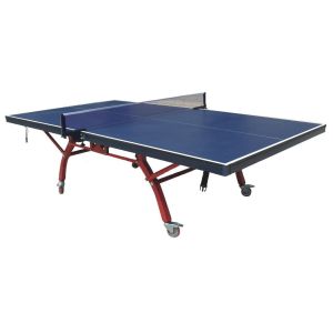 Red Leg Midsize Table Tennis Table For Recreation , Inside Ping Pong Table With Wheels