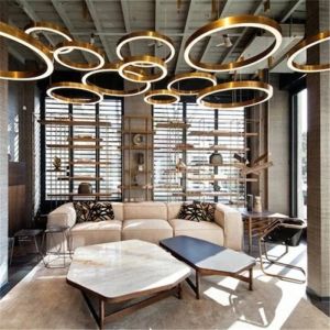 Customized LED chandelier light OEM ODM ring drop lamp circle Chandelier Mahlu