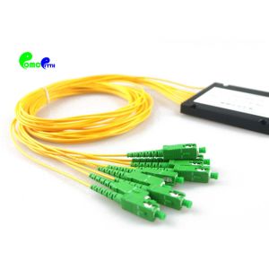 Optical Fiber Plc Splitter Splice / Pigtailed ABS Module 1x8 2.0mm SC / APC