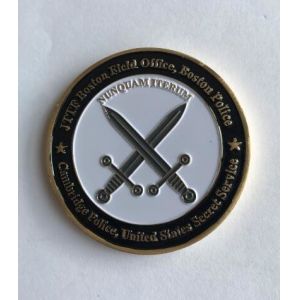 Antique gold plated 3D metal challenge coin with custom logo
