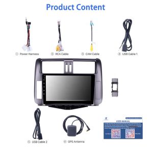 Android 10 Capacitive Screen Full Touch Screen Car Radio For Toyota Prado 2010