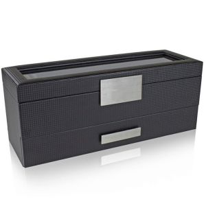 Durable 6 Slot Leather Watch Box With Velvet Lining Custom Logo