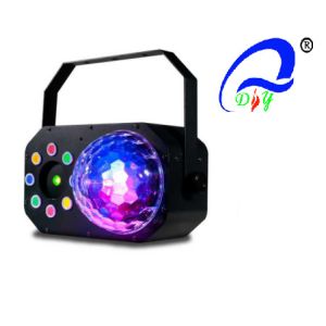 6 x 3W RGBWAV + 8 x 1W RGBA LED’s  Gobo Effect, Strobe/Chase and Laser effect