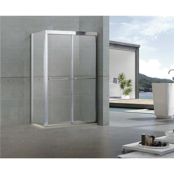 Rectangular Double Sliding Shower Screen with One Side Fixed Panel 304 Stainless