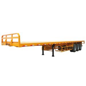 3 Axle Steel Material Container Flatbed Trailer with 40 Ton Max Payload and 3mm