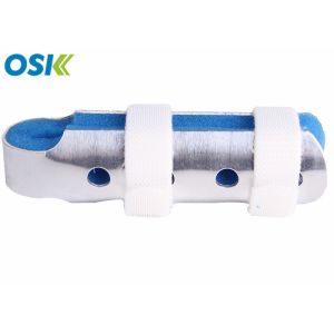 China Mallet Broken Finger Brace Deep Blue Foam Aluminum Material CE Approved on sale