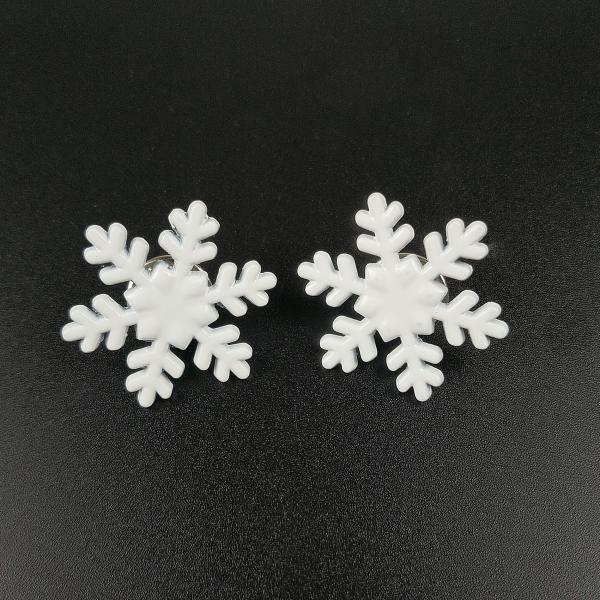 Quality Metallic Glitter Snowflake Pin Badge Custom Zinc Alloy / Iron / Brass No Minimum Quantity wholesale