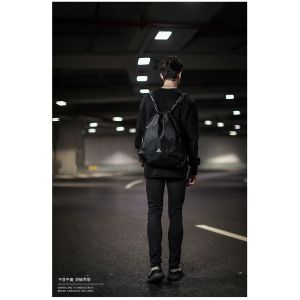 China Black Waterproof Drawstring Bag Natural Style With OEM / ODM Services on sale