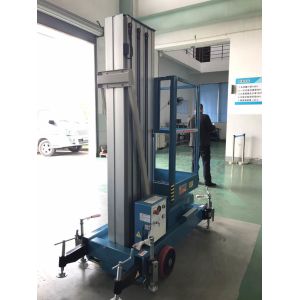Vertical Single Mast Lift Aluminum Work Platform With 10 Meter Platform Height