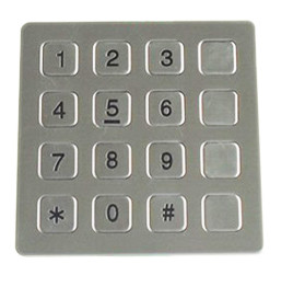 Quality Vandal Resistant Phone Keyboard , Stainless Steel Keypad With 16 Keys wholesale