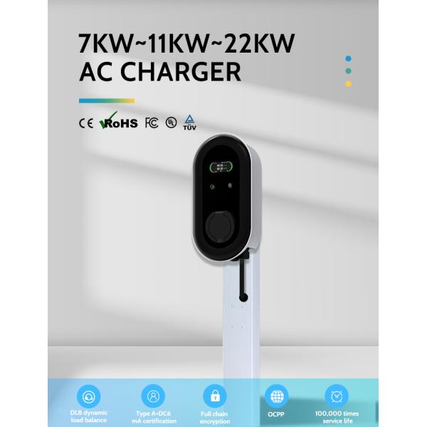 KIWI LCD Mini Opcc 220V Type 2 Charging Station 7kW CCS EV Charger for Electric Cars