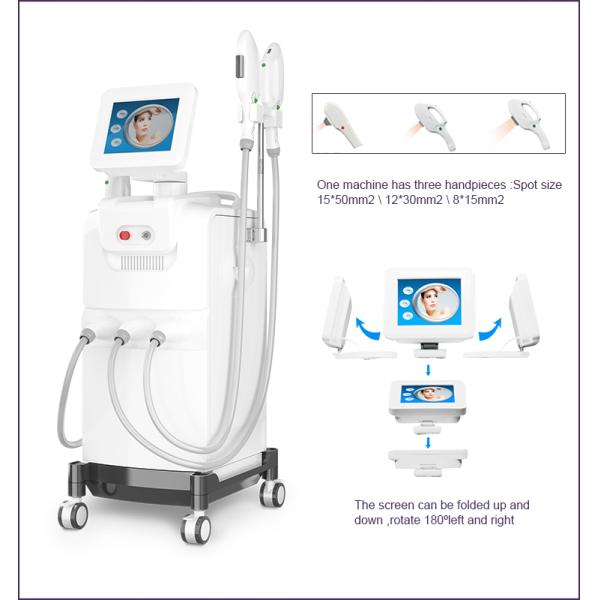 Big Spot IPL Hair Removal Machine Powerful 2 Handlepieces SHR SSR Beauty Equipment