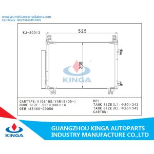 Aluminium YARIS 05 / NCP92 Toyota VIOS Radiator Condenser A/C OEM 88460 - 0D050