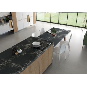 High Density Grey Quartz Kitchen Countertops Polished Engineered Stone Slabs