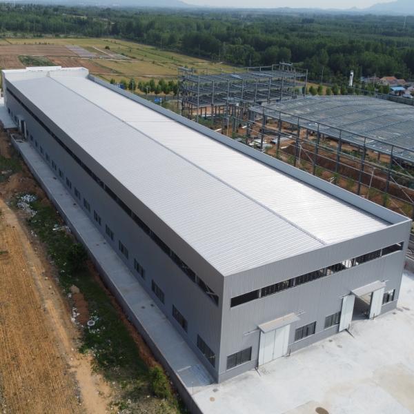 Quality Prefab Steel Structure Warehouse with Glass Wool Sandwich Panels wholesale