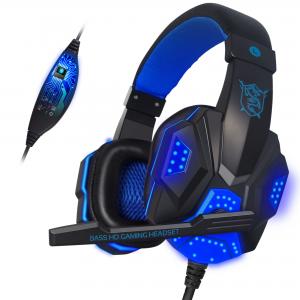 Cheap Gaming Wired Gamer Sony Stereo Bluetooth Headset With Mic LED Light For Computer PC Gamer for sale