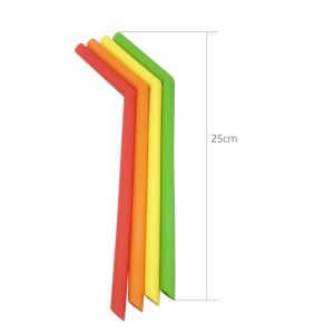 Tasteless Silicone Rubber Reuse Straws , Non Teeth Chipping Rubber Drinking