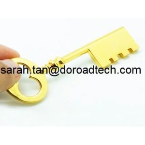 Buy cheap High Quality Golden Metal Key Shaped USB Flash Drive, 100% Real Capacity from wholesalers