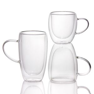 OEM Borosilicate Double Wall Glass Tea Insulated Cups 80ml
