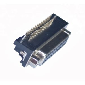 90 Degree 25 Pin D Sub Male Connector Two Rows Female DR With Back Shell