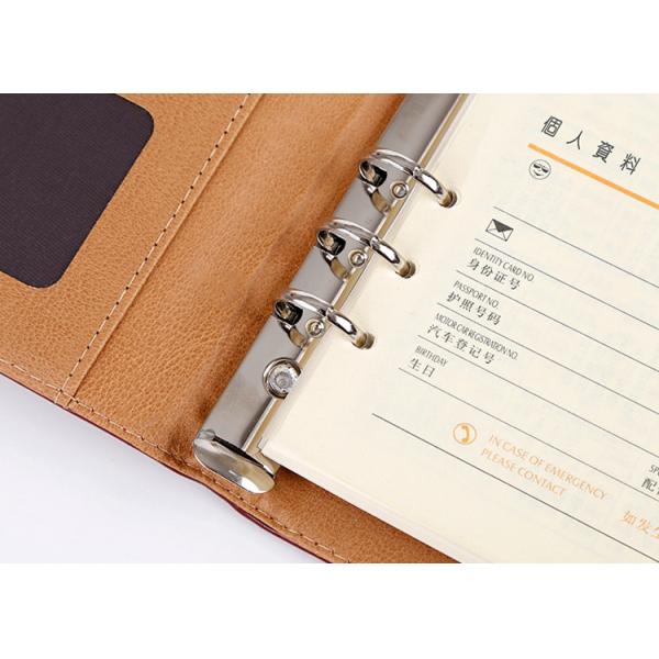 PU Leather Hard Cover Notebook Planner / Journal Flexor Printing With Pen