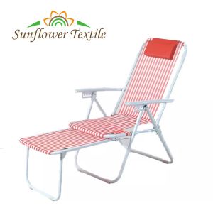 160x45x56cm Chromatic Stripe Foldable Beach Chair Folded Nylon Chaise Beach