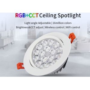 Milight 9W Wifi RGB+CCT LED Ceiling Downlight 2.4G All color RGB and CCT adjustable 3000k to 6000k LED Spotlight