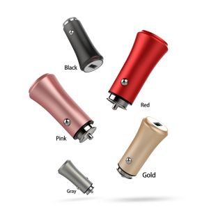 3.6A 18W FAST USB CAR CHARGER with Monitoring Aluminum Alloy Multi colors for