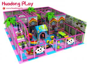 China Candy Style Indoor Playground Equipment , Pink Commercial Indoor Play Structures With Mini Size Slides on sale