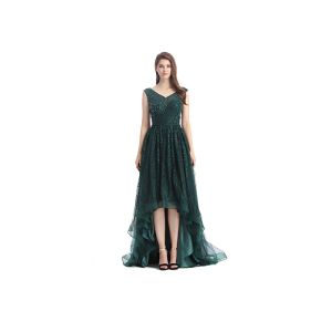 Elegant V Neck Applique Beautiful Prom Dresses Soft And Romantic For Wedding