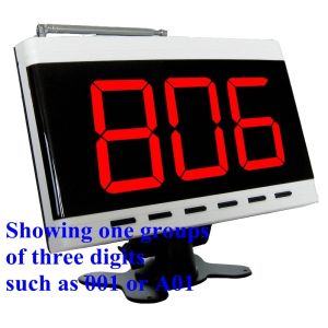 black 3 digits queue number display receiver of wireless service calling system