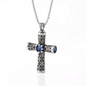 Buy cheap Explosive retro stainless steel cast cross zircon punk trendy new pendant from wholesalers