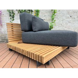7 Seater Luxury Teak Wood Outdoor Patio Sofa Set Armless Sofa Size W99 x D104 x