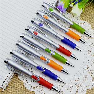 2015 New and hot selling ball pen with advertisment function led light ballpen