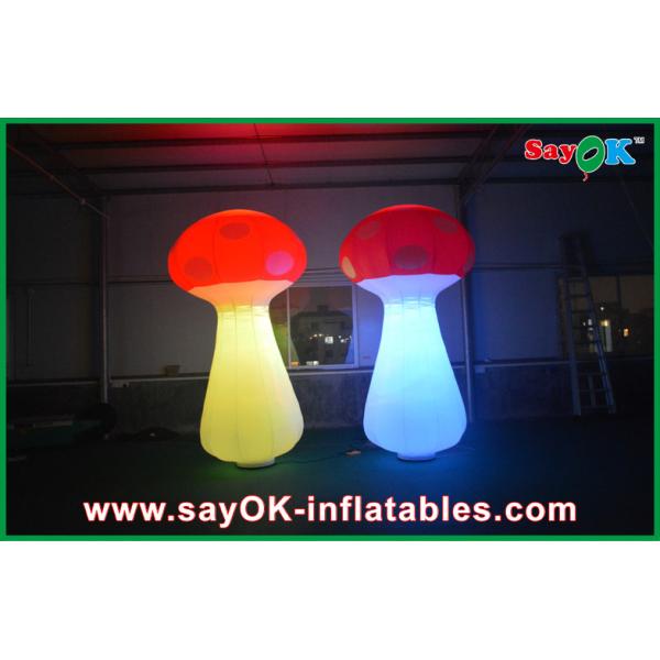 2.5mh white 190T Nylon cloth Inflatable LED light Mushroom for Decoration