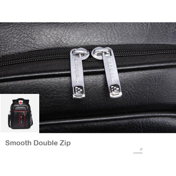 Solid Leather Backpack Travelling Bag Laptop Waterproof PU Mens 11.4x6.7x19.3"